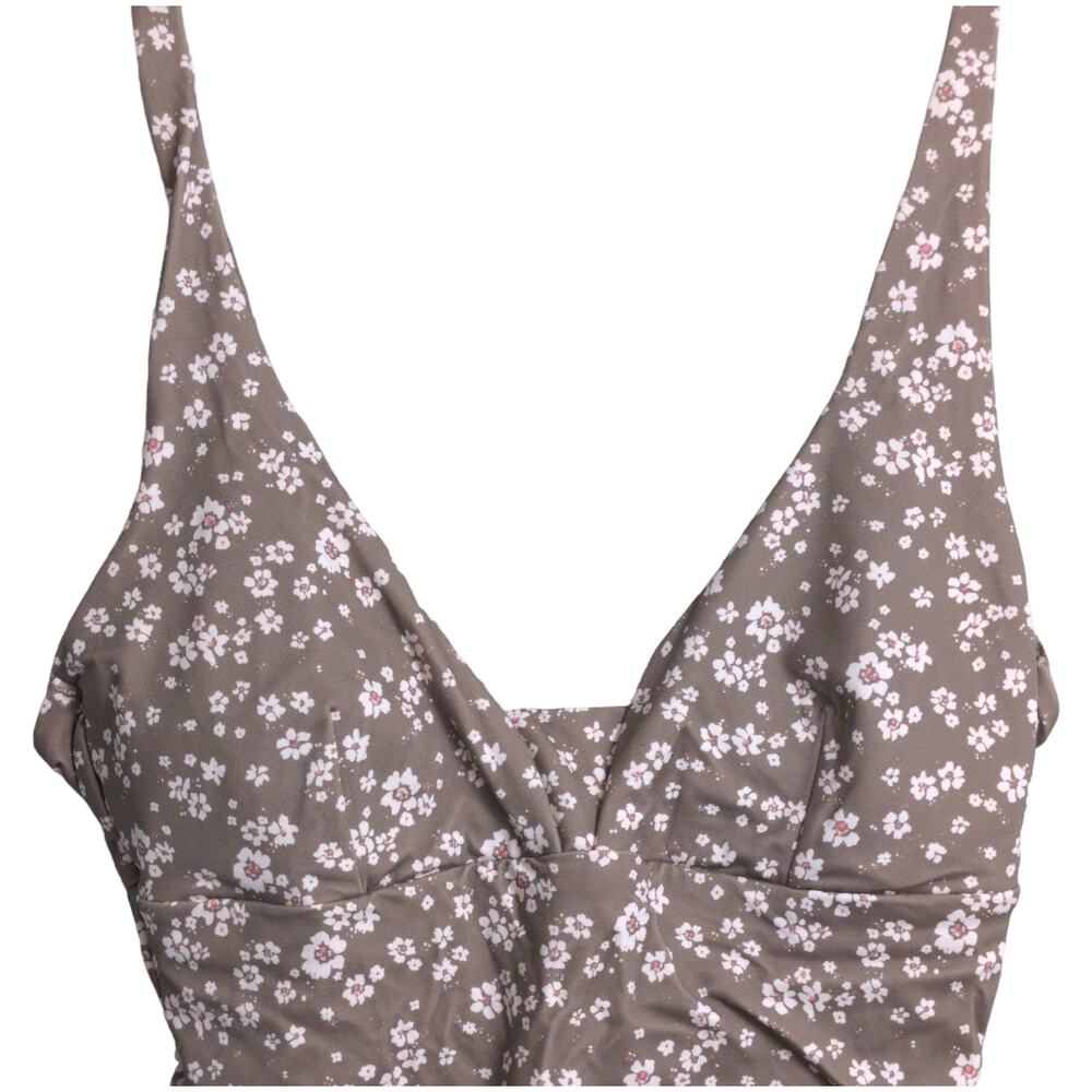 Andie Tahiti One Piece Ditsy Floral Olive Swimwear Bathing Suit Size S New - Picture 4 of 12